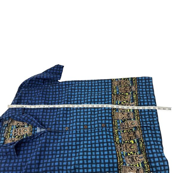 Vintage No Boundaries Tiki Button Up Shirt Adult Medium Hipster Punk Baggy Y2K - Picture 8 of 8